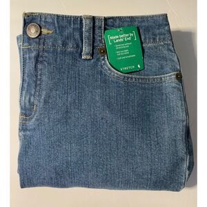 NWT Lands' End Stretch Denim‎ Jeans Bootcut medium Wash Women's 10P